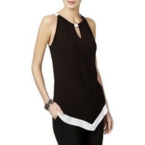 INC Black & White halter top